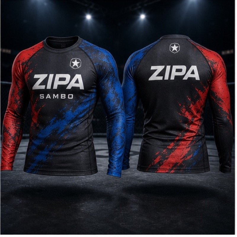 Custom sambo rash guard manufactured by ZipaSports