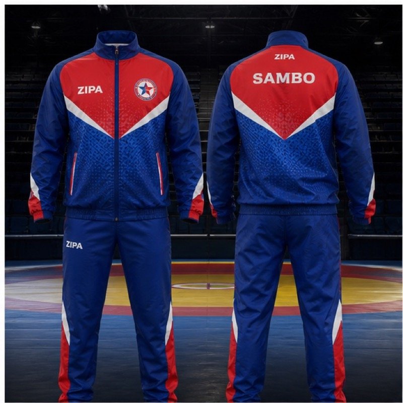 Custom sambo team tracksuit manufactured by ZipaSports