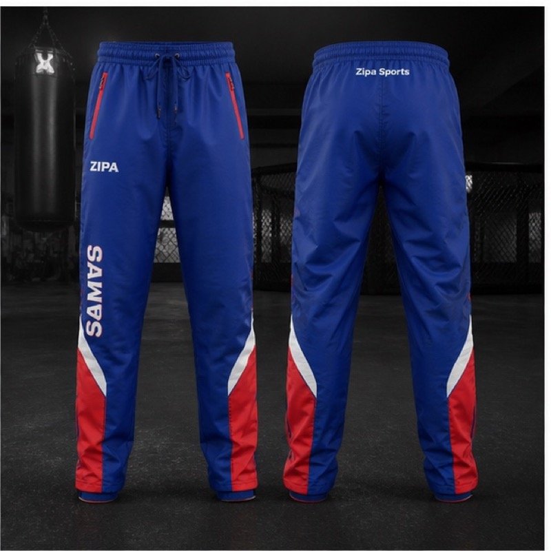 Custom sambo warm-up trousers manufactured by ZipaSports