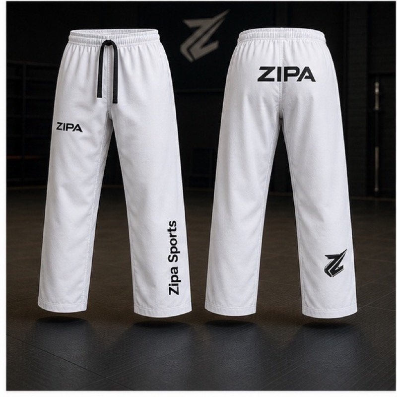 Custom taekwondo dobok trousers manufactured by ZipaSports