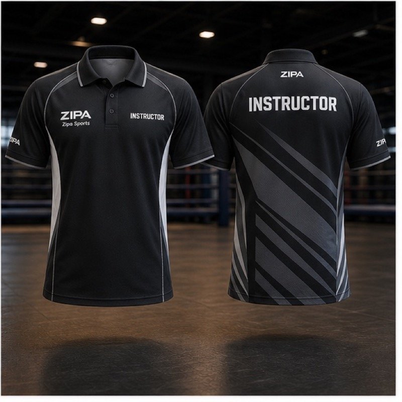Custom taekwondo instructor polo shirt manufactured by ZipaSports