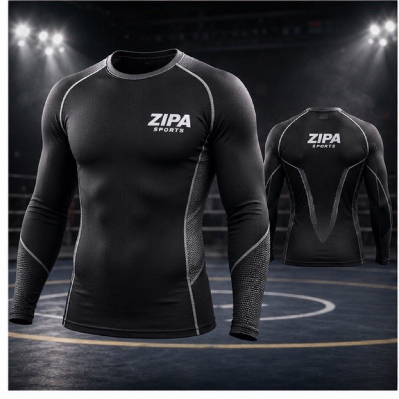 Custom wrestling thermal base-layer top manufactured by ZipaSports