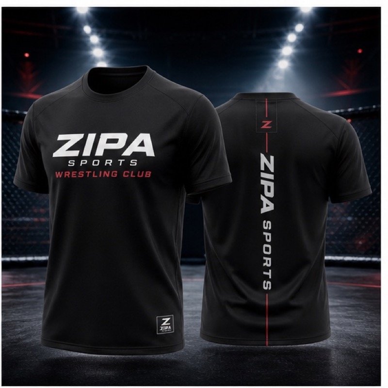 Custom wrestling club supporter tee manufactured by ZipaSports