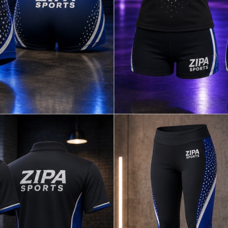 Custom cheer briefs manufactured by ZipaSports