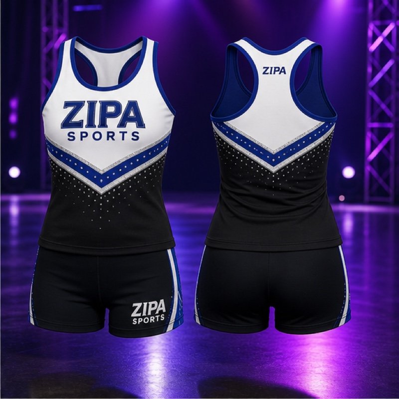 Custom cheer camp wear set manufactured by ZipaSports