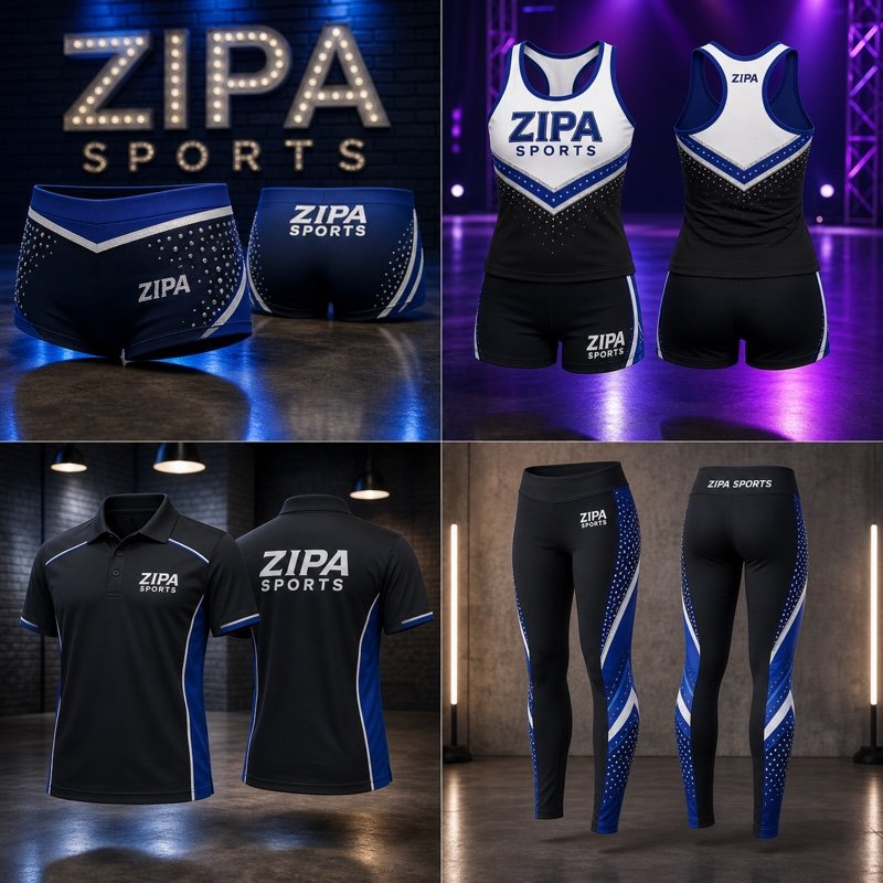 Custom cheer coach polo manufactured by ZipaSports