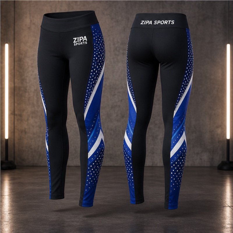 Custom cheer squad leggings manufactured by ZipaSports