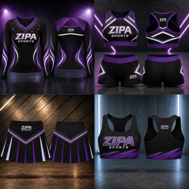 Custom pleated cheer skirt manufactured by ZipaSports