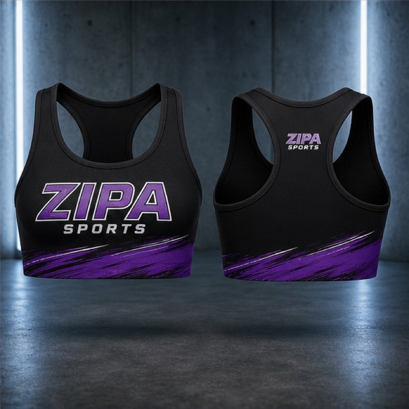 Custom cheer practice crop tank manufactured by ZipaSports