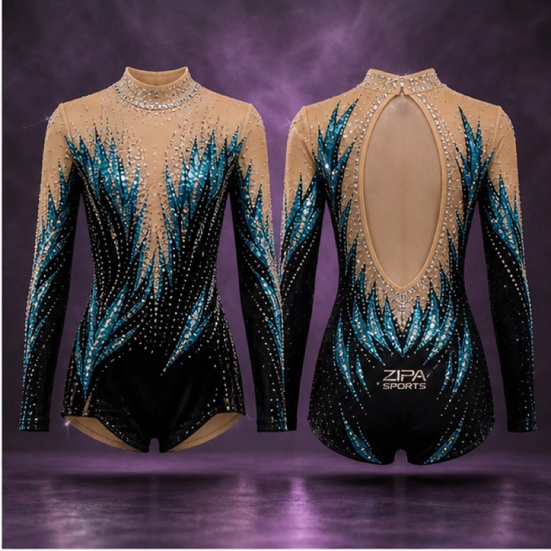 Custom acro dance costume manufactured by ZipaSports