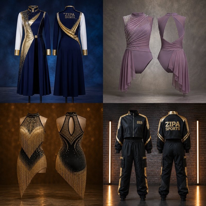 Custom fringe dance costume manufactured by ZipaSports
