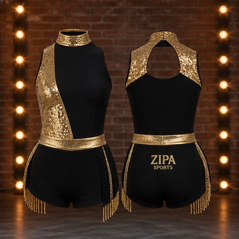 Custom tap dance costume set manufactured by ZipaSports