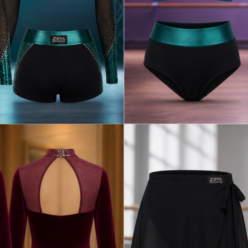 Custom three-piece dance costume set manufactured by ZipaSports
