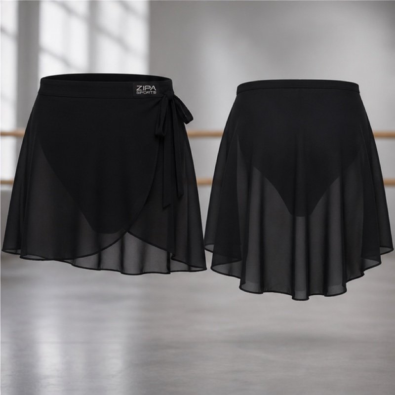 Custom chiffon wrap skirt manufactured by ZipaSports