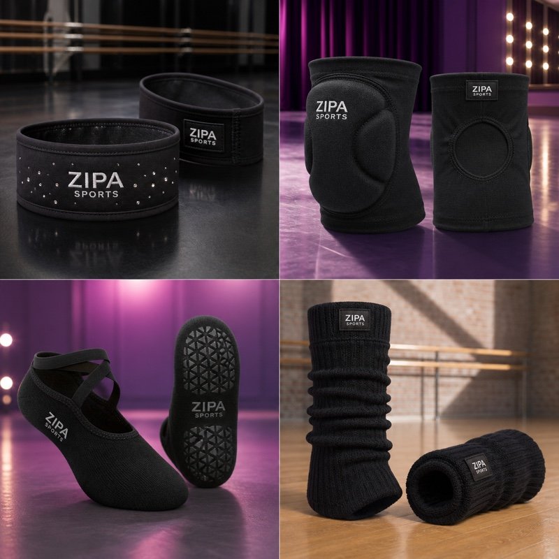 Custom dance grip socks with silicone sole dots and team logo by ZipaSports