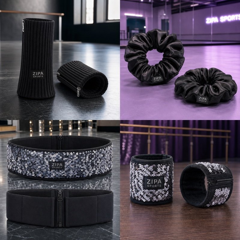 Custom sequin waist belt manufactured by ZipaSports