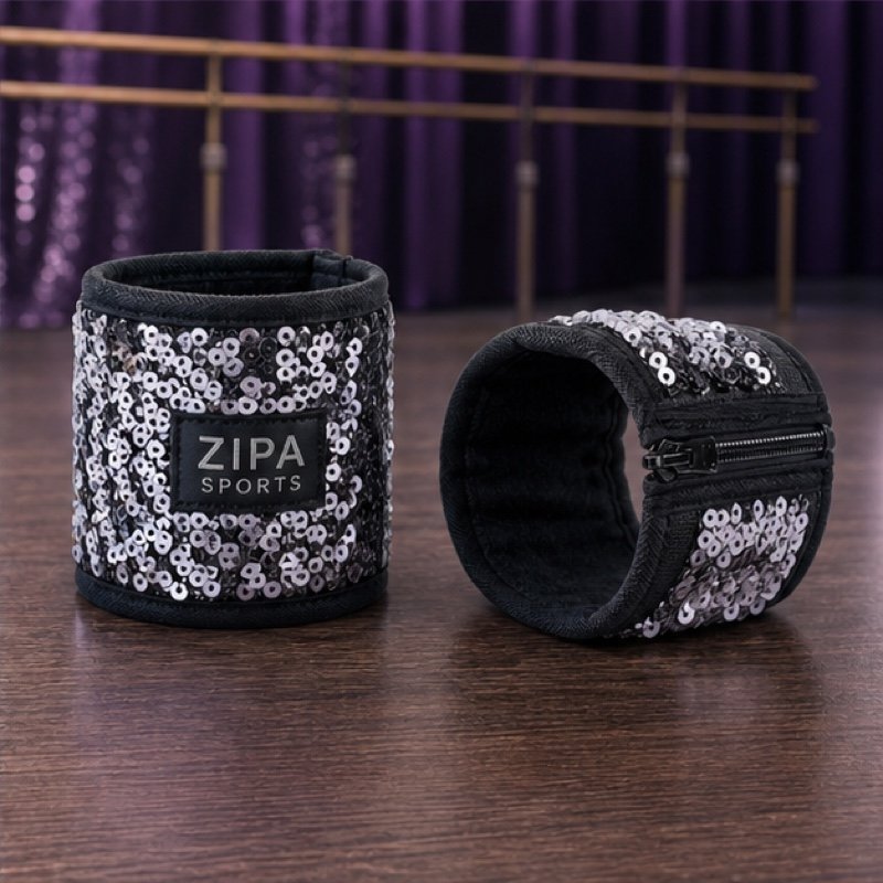 Custom sequin wrist cuffs manufactured by ZipaSports