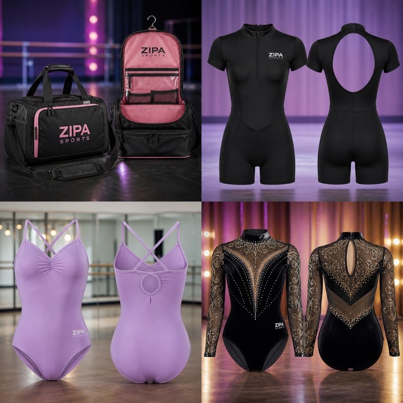 Custom camisole dance leotard manufactured by ZipaSports