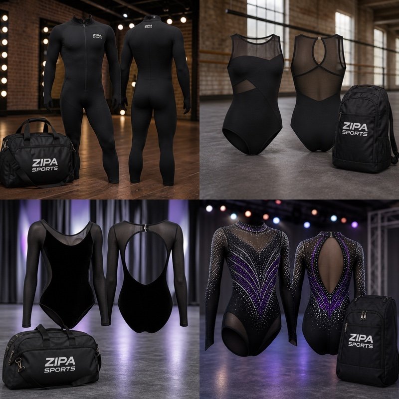 Custom open-back dance leotard manufactured by ZipaSports