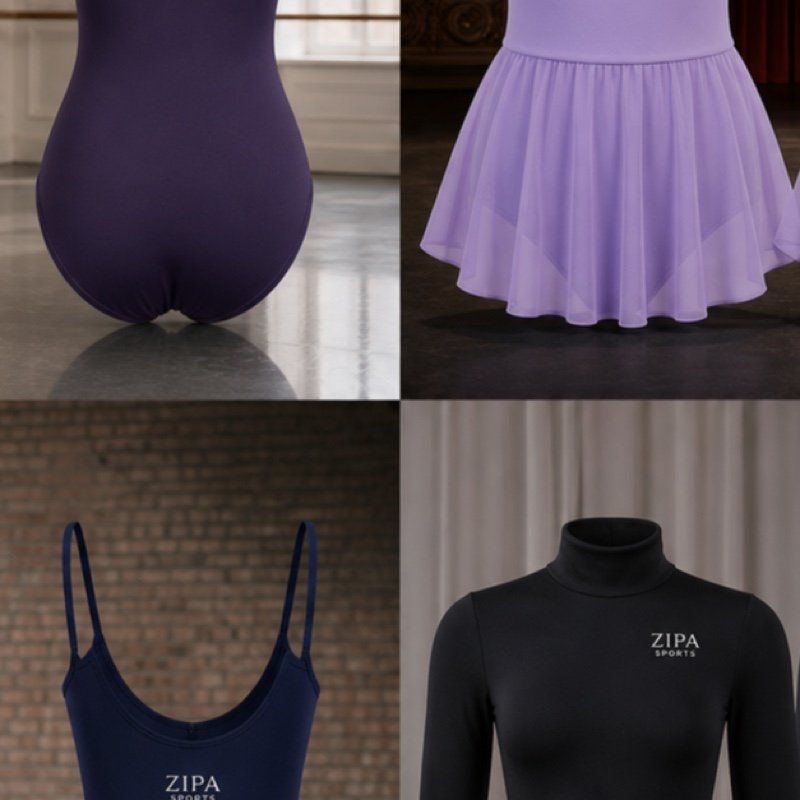 Custom short-sleeve dance leotard manufactured by ZipaSports