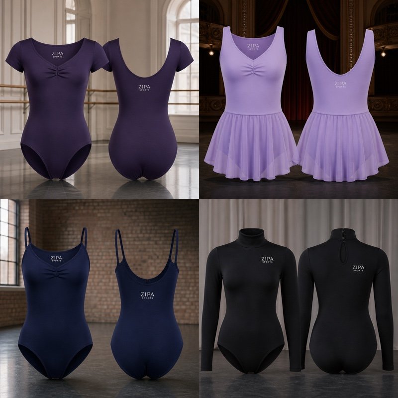 Custom tank strap dance leotard manufactured by ZipaSports