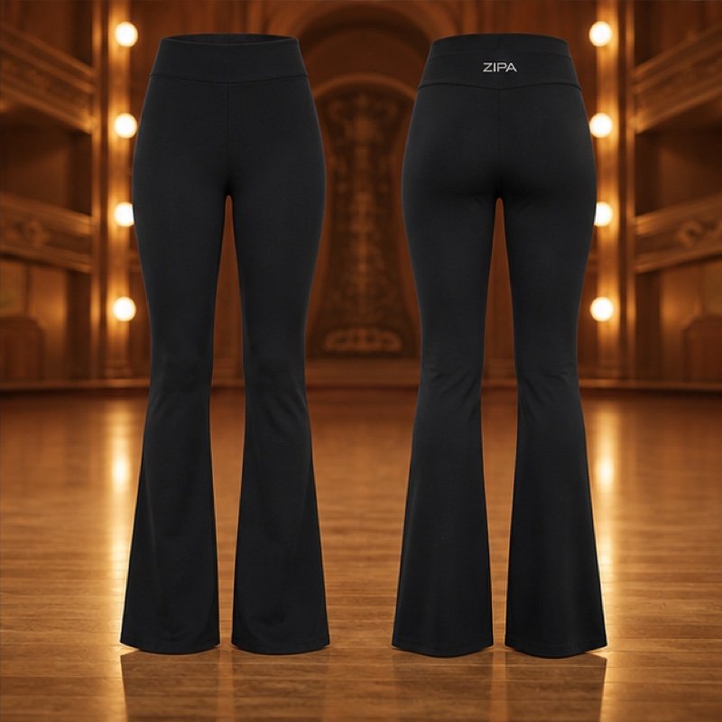 Custom bootcut jazz dance pants manufactured by ZipaSports