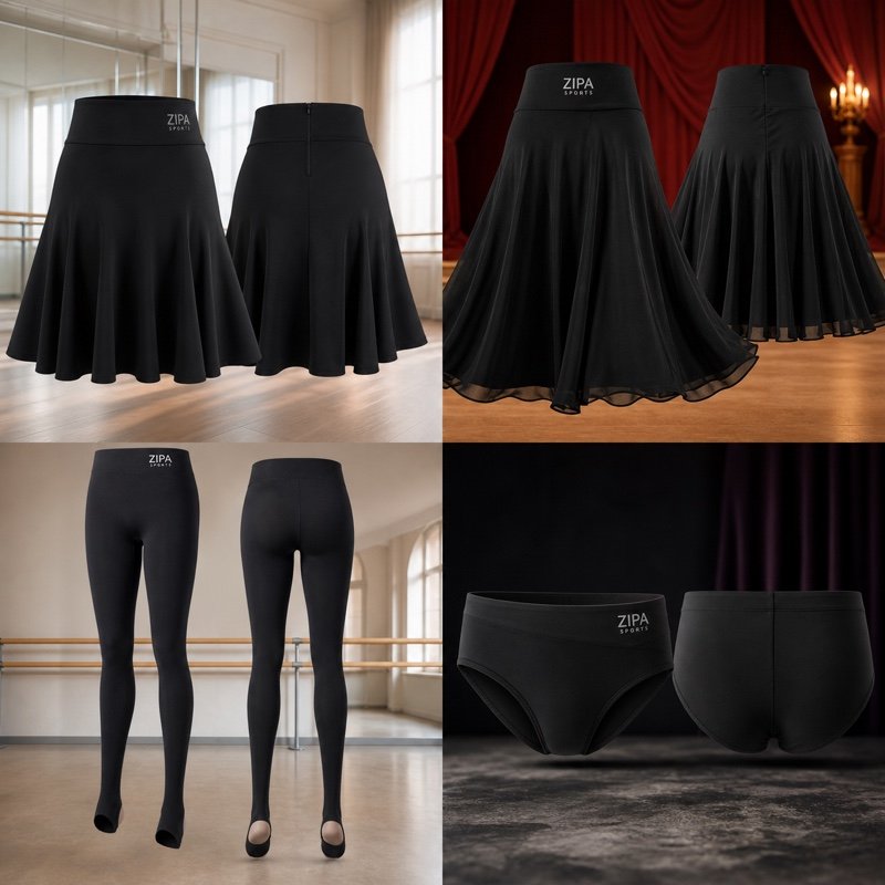 Custom convertible dance tights manufactured by ZipaSports