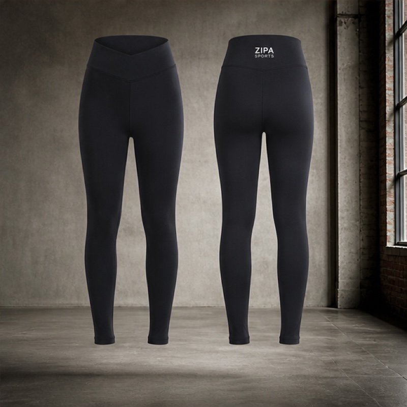 Custom high-waist dance leggings in squat-proof nylon-spandex by ZipaSports
