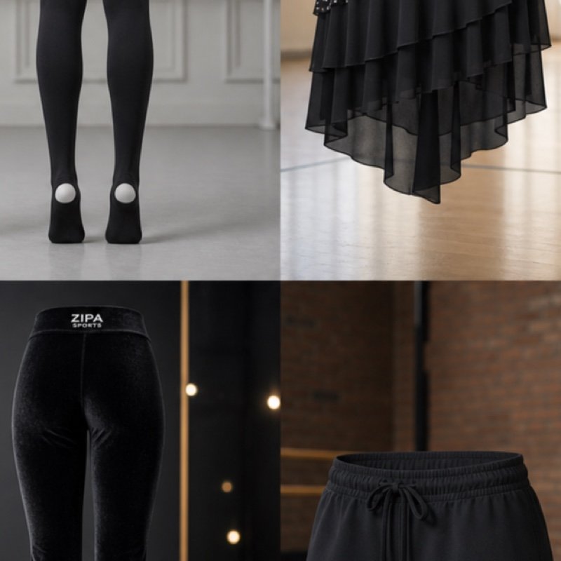 Custom stirrup dance tights with open instep in matte nylon-spandex by ZipaSports