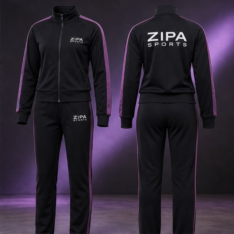 Custom brushed tricot tracksuit sets manufactured by ZipaSports