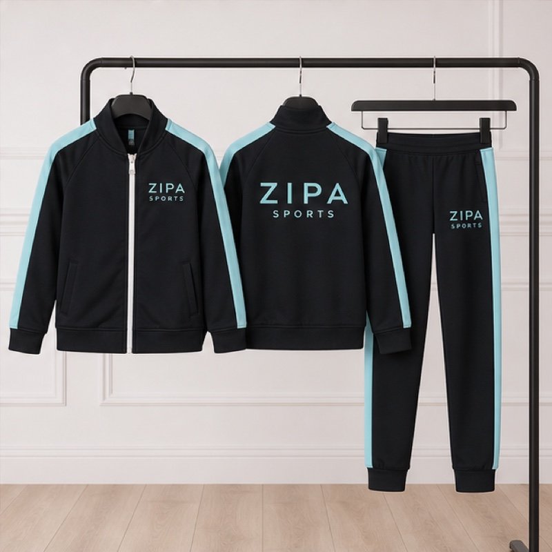 Custom kids' dance warm-up sets manufactured by ZipaSports