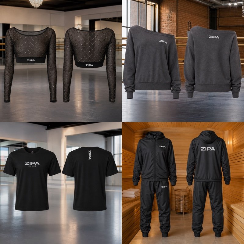 Custom relaxed rehearsal t-shirt with screen-printed dance studio artwork by ZipaSports