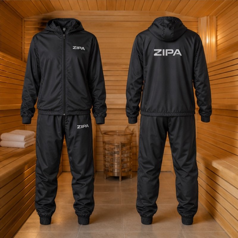 Custom sauna warm-up suits manufactured by ZipaSports