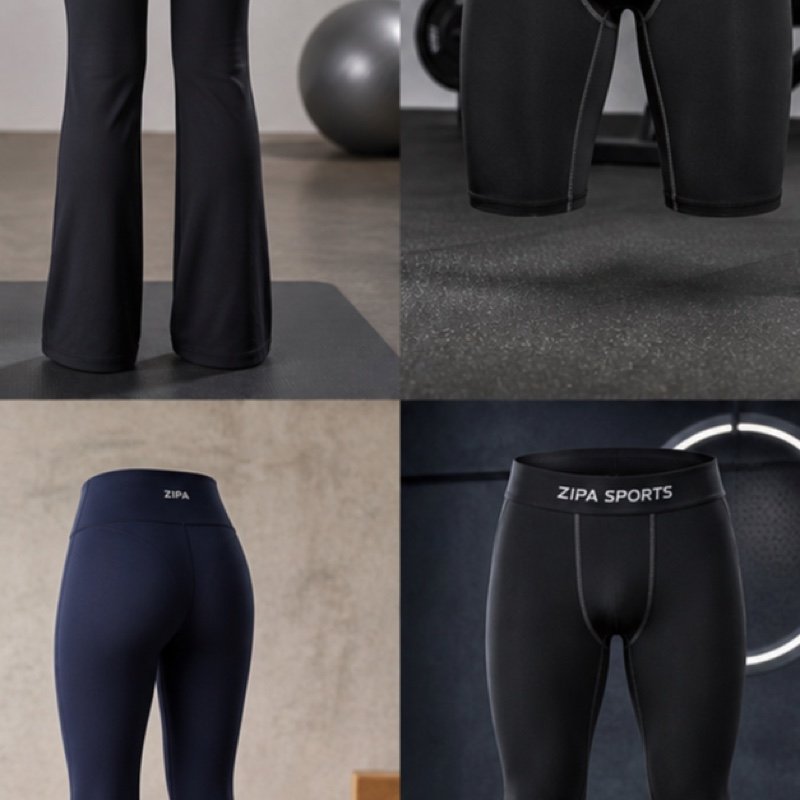 Custom bootcut yoga pants manufactured by ZipaSports
