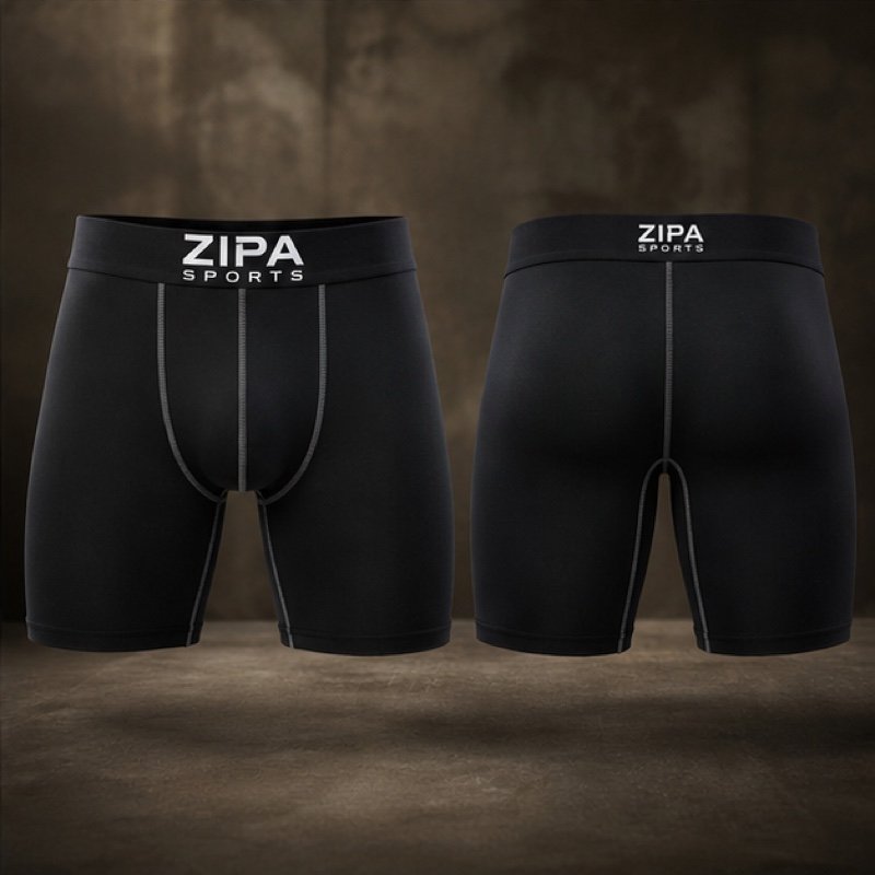 Custom men's compression training shorts manufactured by ZipaSports