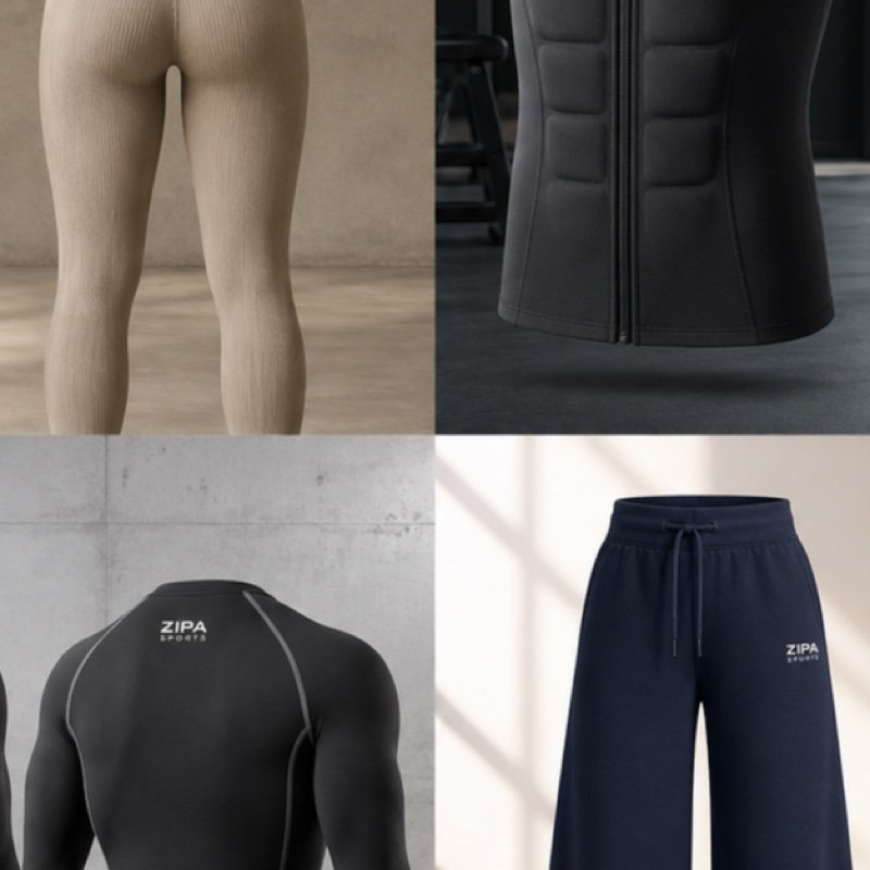 Custom seamless ribbed yoga set manufactured by ZipaSports