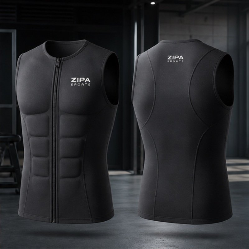 Custom sleeveless compression training vest manufactured by ZipaSports
