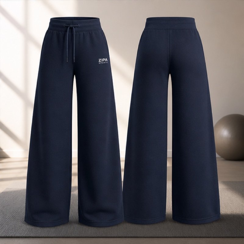 Custom wide-leg yoga pants manufactured by ZipaSports