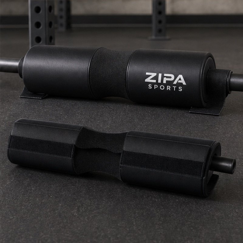 Custom barbell squat pad manufactured by ZipaSports