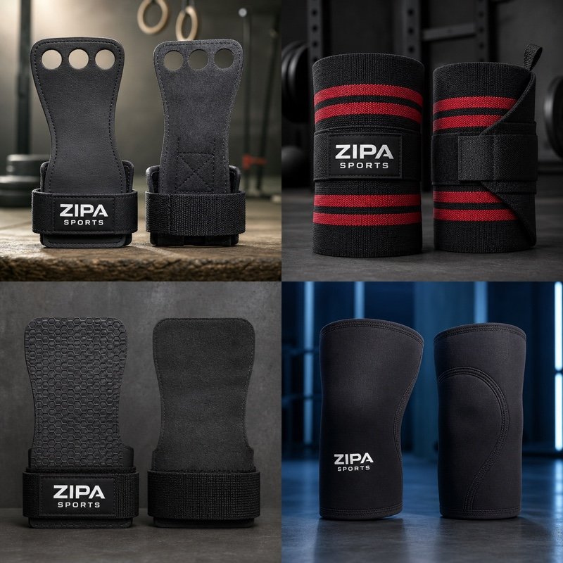 Custom lifting grip pads manufactured by ZipaSports