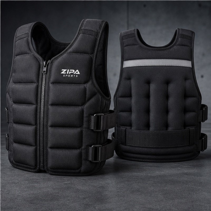 Custom weighted training vest manufactured by ZipaSports
