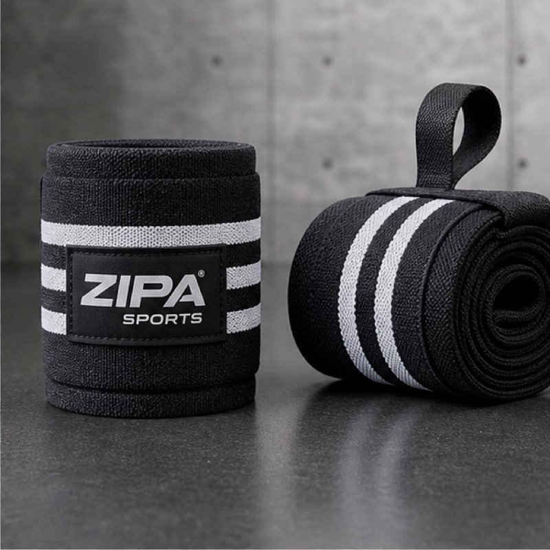 Custom weightlifting wrist wraps manufactured by ZipaSports