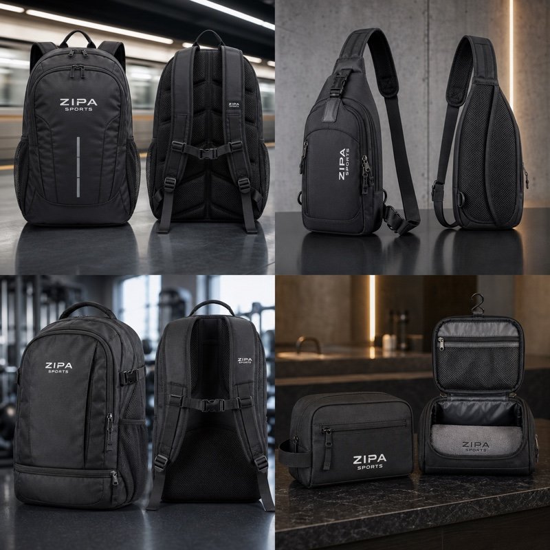 Custom gym backpack in 600D polyester with shoe compartment manufactured by ZipaSports