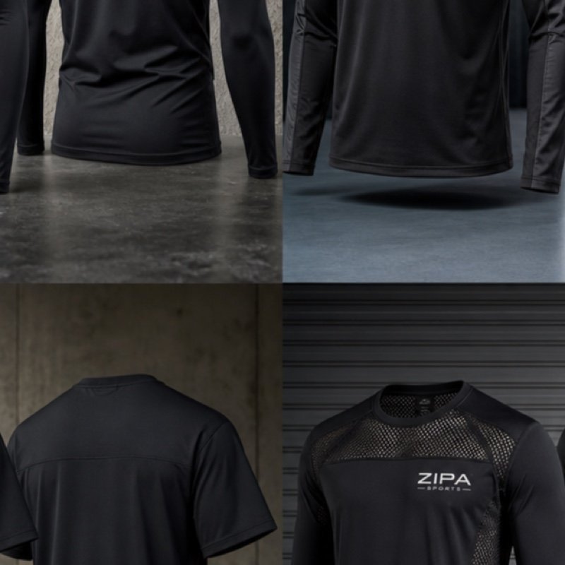 Custom long-sleeve compression rash top with flatlock seams manufactured by ZipaSports