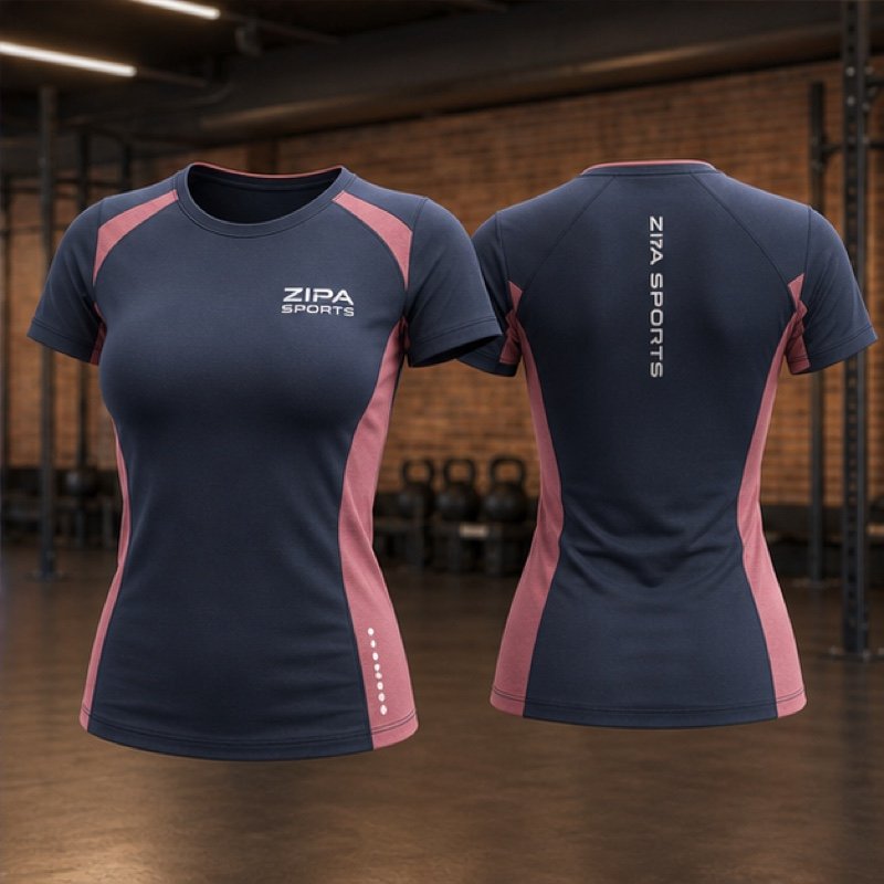 Custom women's fitted gym training t-shirt manufactured by ZipaSports