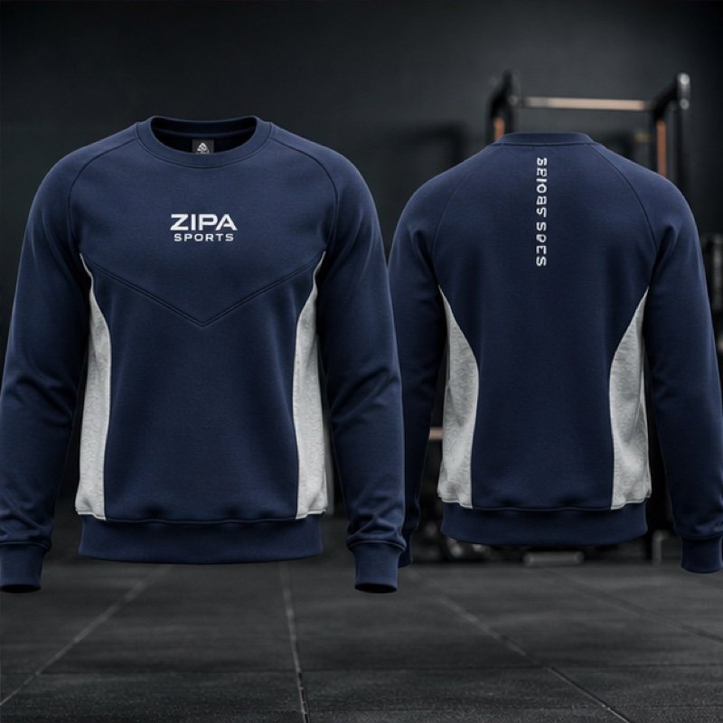 Custom gym crewneck sweatshirt manufactured by ZipaSports
