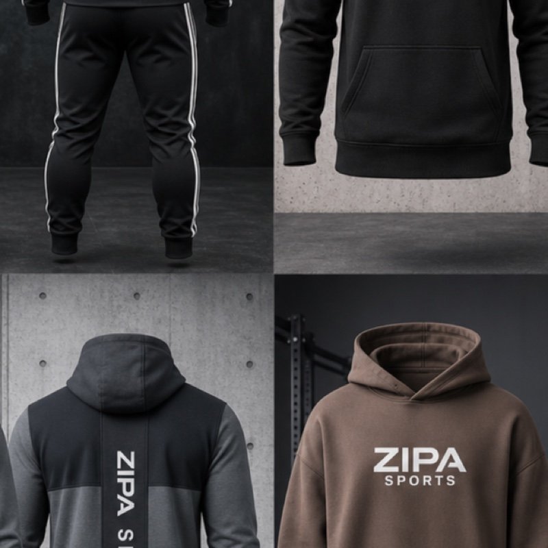 Custom two-piece gym tracksuit set manufactured by ZipaSports