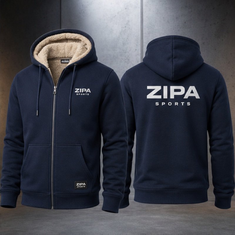 Custom sherpa-lined gym hoodie manufactured by ZipaSports