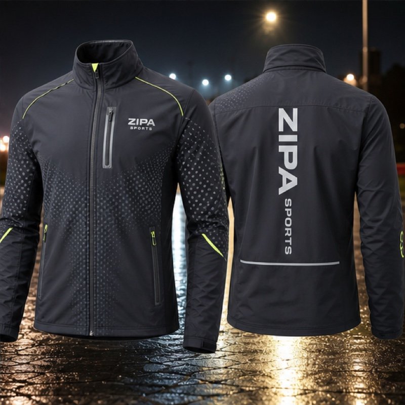 Custom thermal running jacket manufactured by ZipaSports