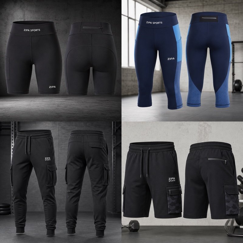 Custom cargo joggers in heavyweight fleece with thigh pockets manufactured by ZipaSports